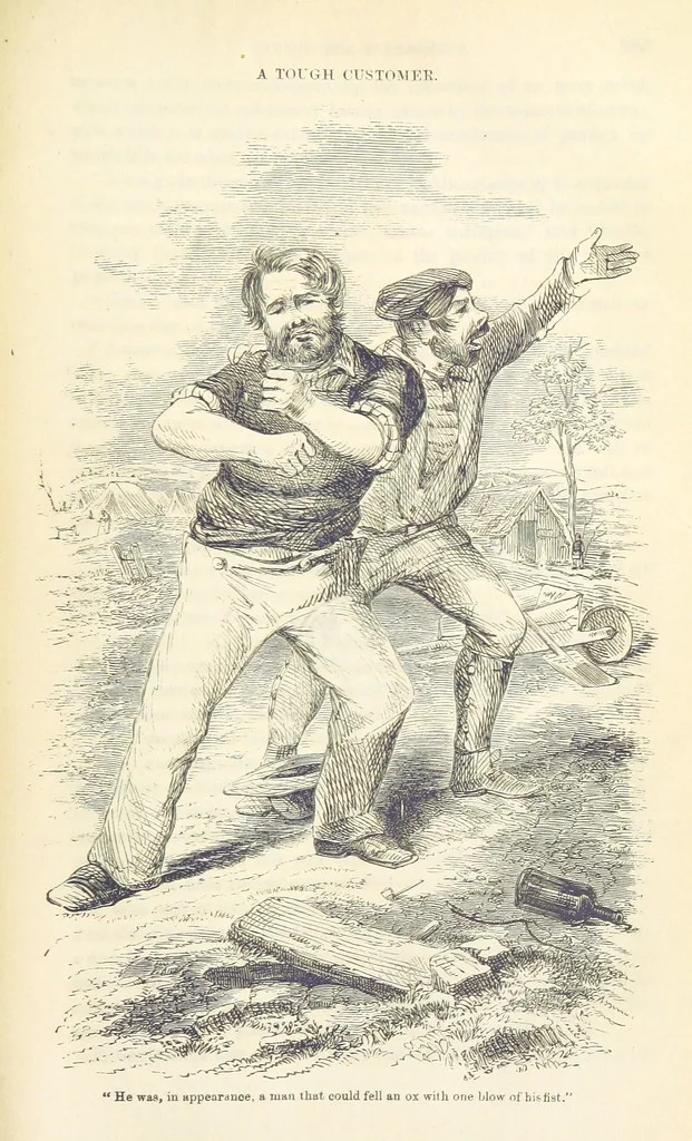 An illustration from Adventures of a Gold-Digger ... Illustrated, etc. [A reissue of “The Gold-Finder of Australia.”, 1856, leaf 377