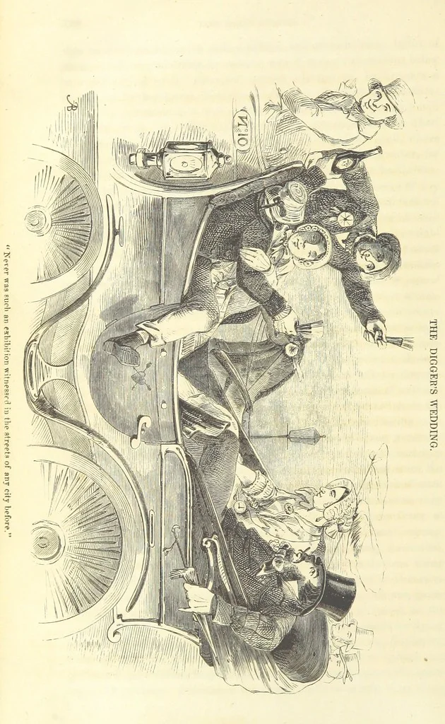 An illustration from Adventures of a Gold-Digger ... Illustrated, etc. [A reissue of “The Gold-Finder of Australia.”, 1856, leaf 432