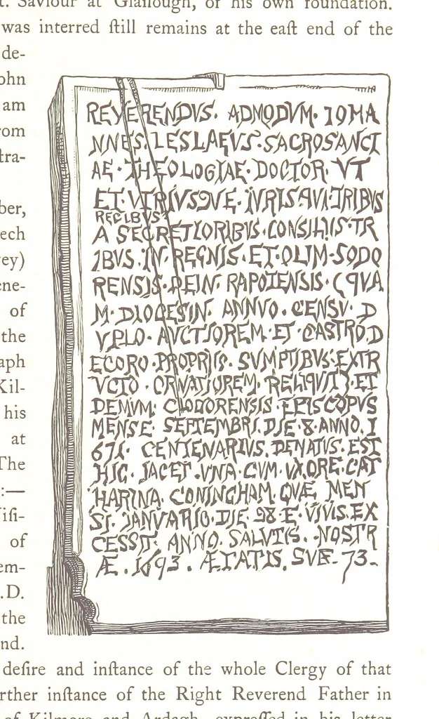 An illustration from The History of the County of Monaghan, 1879, leaf 171