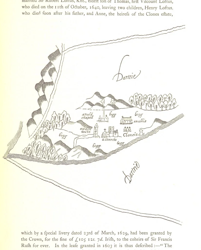 An illustration from The History of the County of Monaghan, 1879, leaf 199