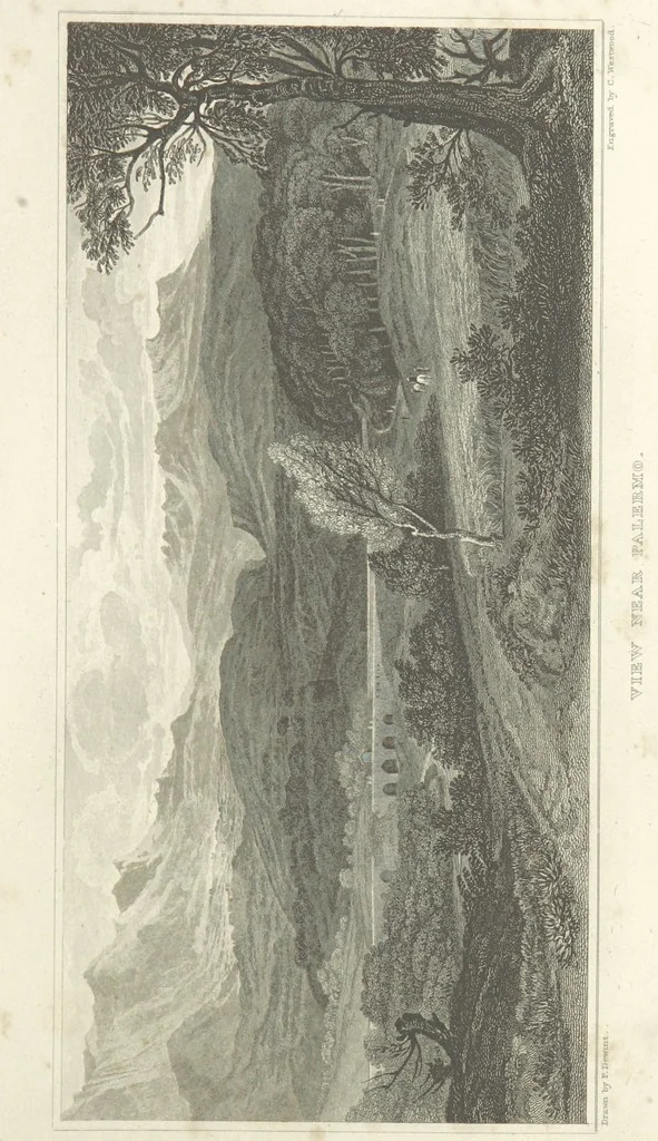An illustration from The Scenery of Sicily. [Engravings. After drawings by peter De Wint, from sketches by William Light, 1825, leaf 17