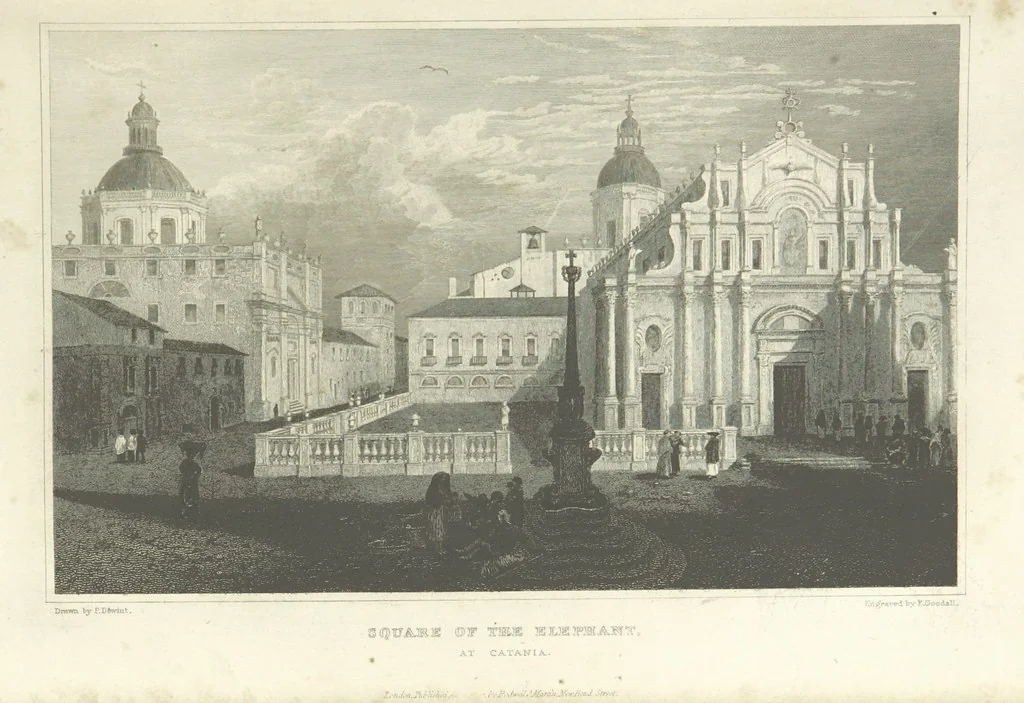 An illustration from The Scenery of Sicily. [Engravings. After drawings by peter De Wint, from sketches by William Light, 1825, leaf 23