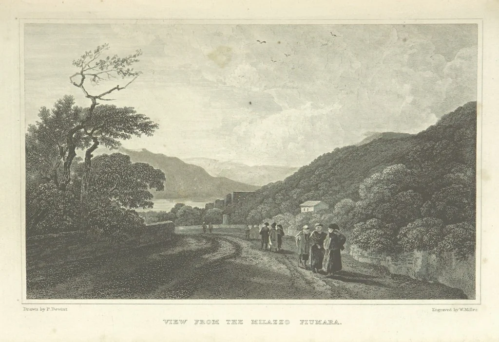 An illustration from The Scenery of Sicily. [Engravings. After drawings by peter De Wint, from sketches by William Light, 1825, leaf 47