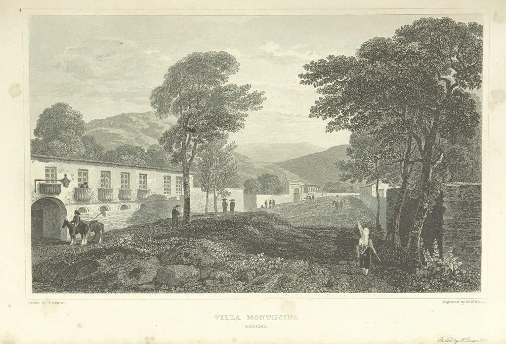 An illustration from The Scenery of Sicily. [Engravings. After drawings by peter De Wint, from sketches by William Light, 1825, leaf 59