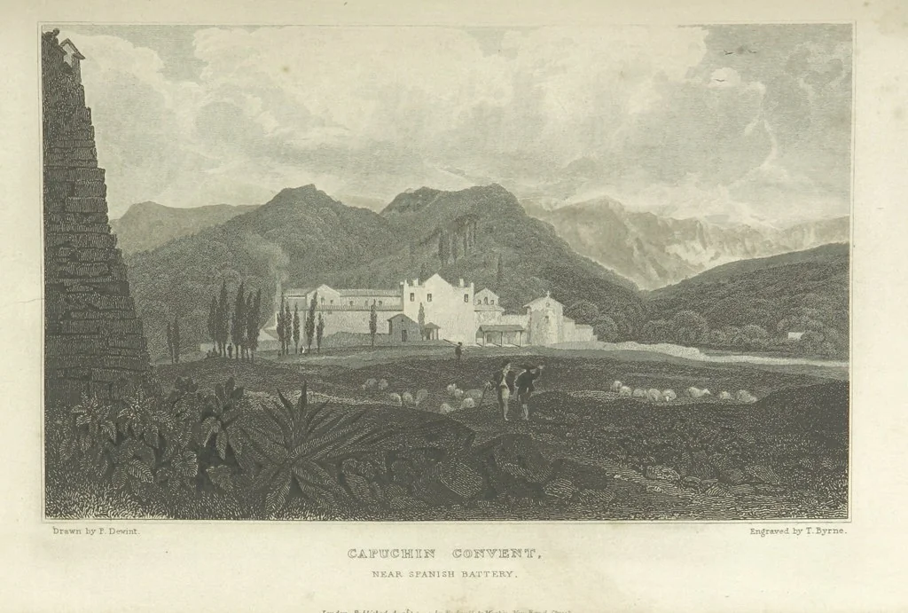 An illustration from The Scenery of Sicily. [Engravings. After drawings by peter De Wint, from sketches by William Light, 1825, leaf 83