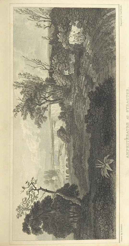 An illustration from The Scenery of Sicily. [Engravings. After drawings by peter De Wint, from sketches by William Light, 1825, leaf 91