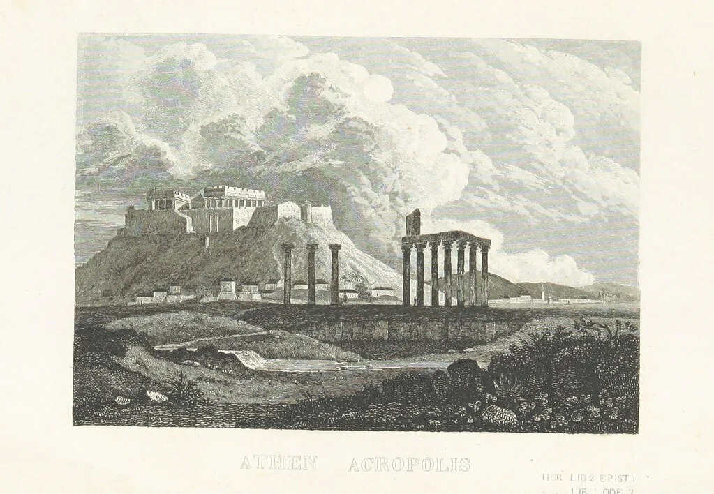 An illustration from 30 Bilder zu Horazens Werken, gestochen unter der Leitung von C. Frommel nach Zeichnungen v. Catel, Frommel, etc. (Erklärung der dreissig Bilder zu Horazens Werken, von ... Dr Sickler.), 1829, leaf 103
