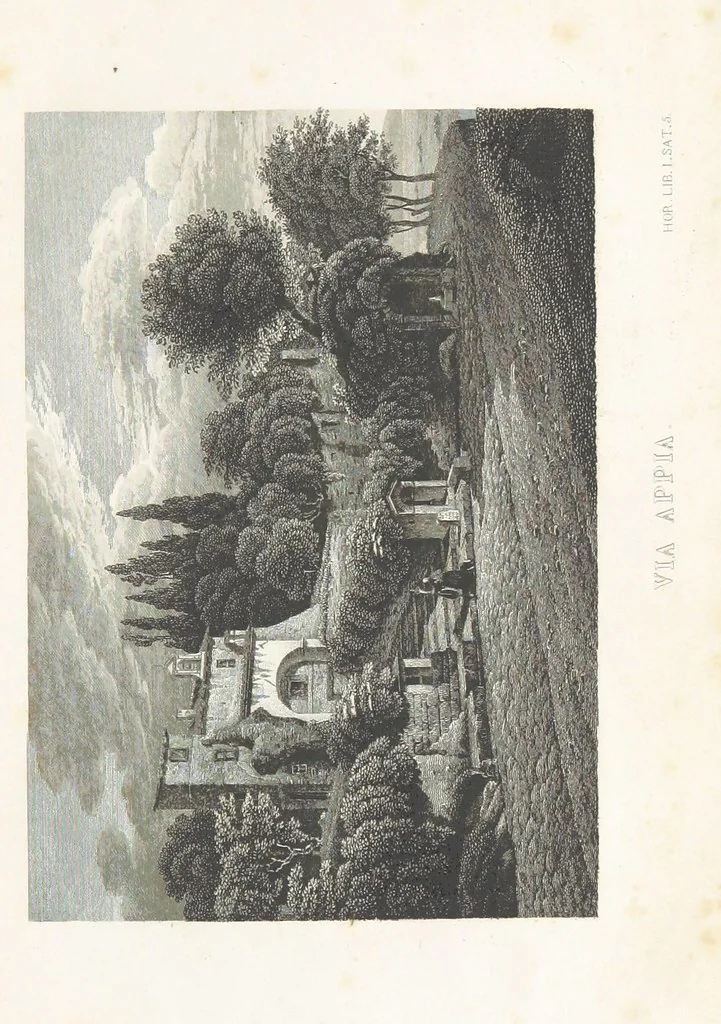 An illustration from 30 Bilder zu Horazens Werken, gestochen unter der Leitung von C. Frommel nach Zeichnungen v. Catel, Frommel, etc. (Erklärung der dreissig Bilder zu Horazens Werken, von ... Dr Sickler.), 1829, leaf 47