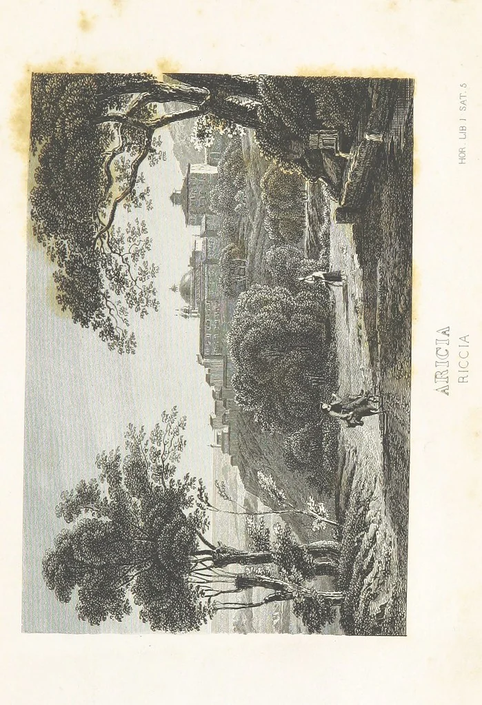 An illustration from 30 Bilder zu Horazens Werken, gestochen unter der Leitung von C. Frommel nach Zeichnungen v. Catel, Frommel, etc. (Erklärung der dreissig Bilder zu Horazens Werken, von ... Dr Sickler.), 1829, leaf 51