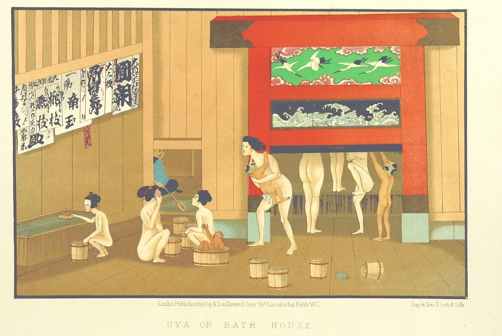 An illustration from Sketches of Japanese Manners and Customs ... Illustrated by native drawings, reproduced in fac-simile by means of chromo-lithography, 1867, leaf 114