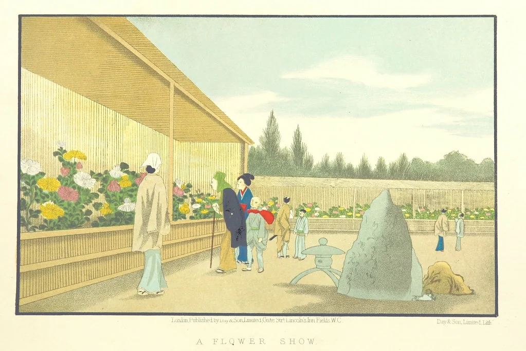 An illustration from Sketches of Japanese Manners and Customs ... Illustrated by native drawings, reproduced in fac-simile by means of chromo-lithography, 1867, leaf 120