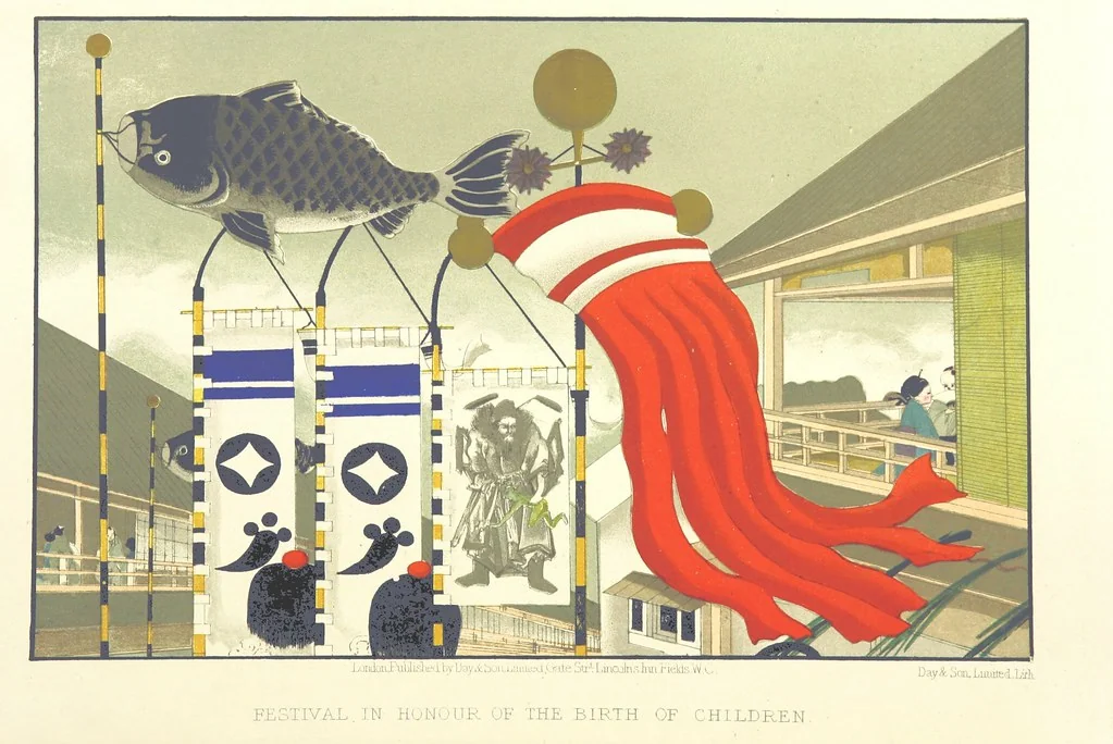 An illustration from Sketches of Japanese Manners and Customs ... Illustrated by native drawings, reproduced in fac-simile by means of chromo-lithography, 1867, leaf 18