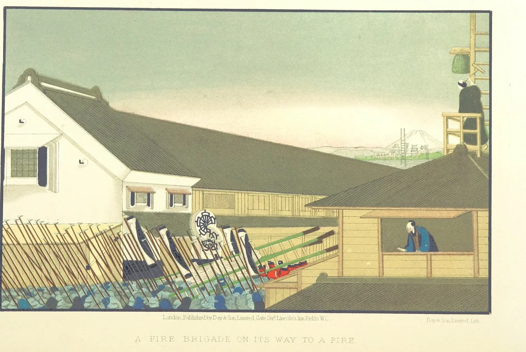 An illustration from Sketches of Japanese Manners and Customs ... Illustrated by native drawings, reproduced in fac-simile by means of chromo-lithography, 1867, leaf 30