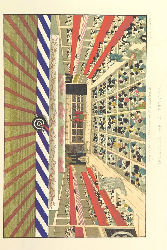 An illustration from Sketches of Japanese Manners and Customs ... Illustrated by native drawings, reproduced in fac-simile by means of chromo-lithography, 1867, leaf 81