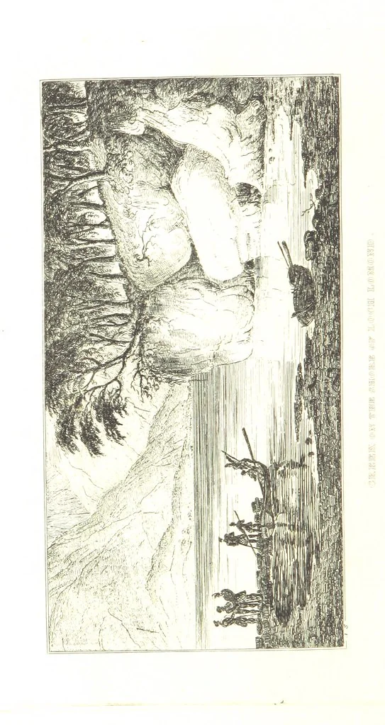 An illustration from A Series of Sketches of the existing localities alluded to in the Waverley Novels. Etched from original drawings by J. Skene, 1829, leaf 102