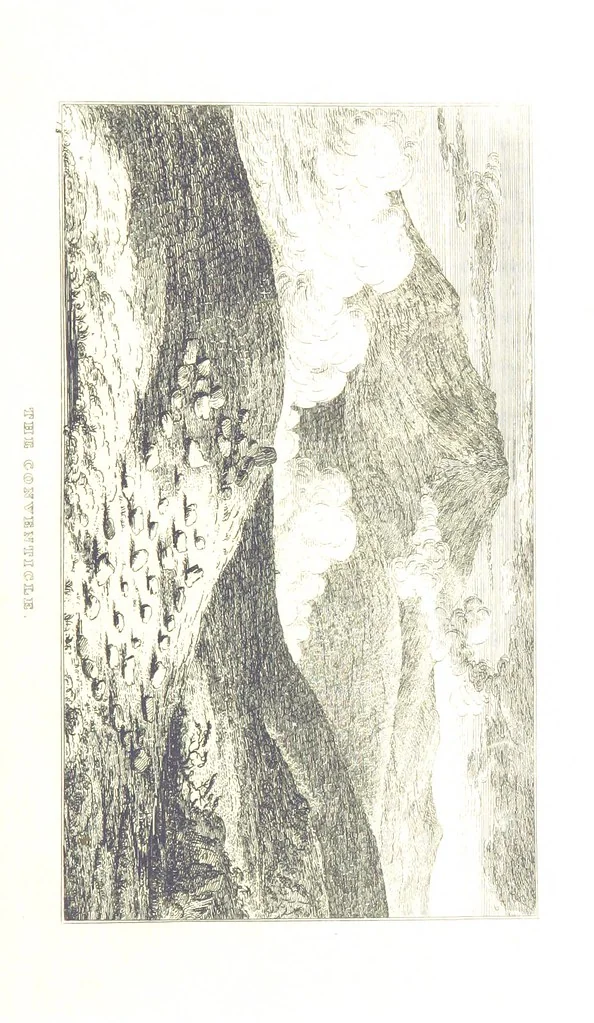An illustration from A Series of Sketches of the existing localities alluded to in the Waverley Novels. Etched from original drawings by J. Skene, 1829, leaf 131