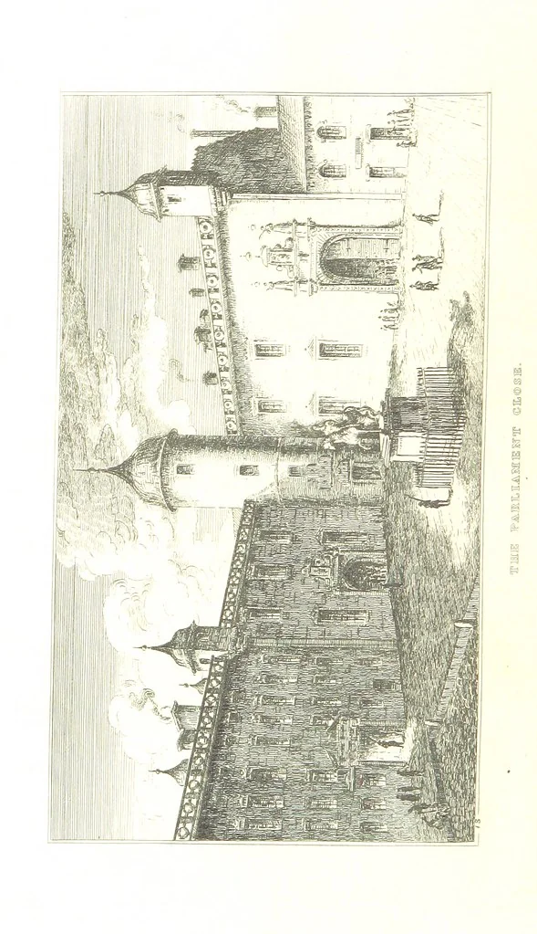 An illustration from A Series of Sketches of the existing localities alluded to in the Waverley Novels. Etched from original drawings by J. Skene, 1829, leaf 176