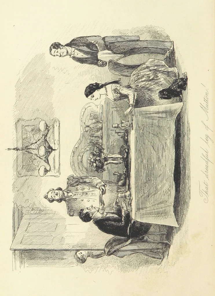 An illustration from Harry Coverdale's Courtship, and all that came of it. ... With illustrations by Phiz, 1854, leaf 450