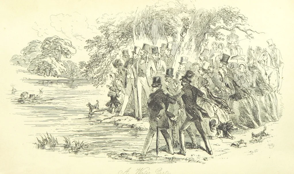 An illustration from Lewis Arundel; or the Railroad of Life ... With illustrations by Phiz [i.e. H. K. Browne, 1852, leaf 100