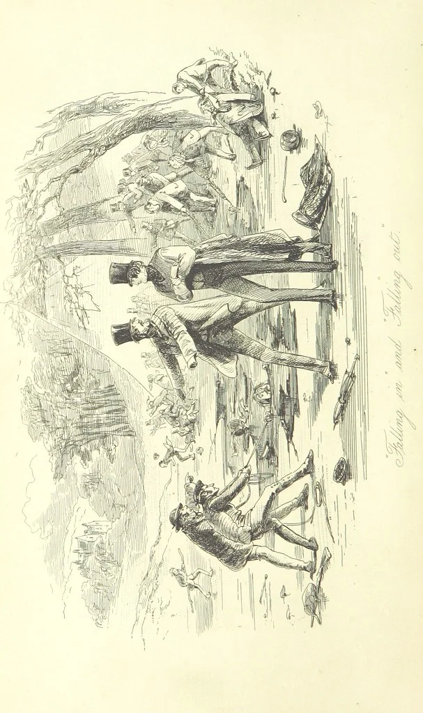 An illustration from Lewis Arundel; or the Railroad of Life ... With illustrations by Phiz [i.e. H. K. Browne, 1852, leaf 208