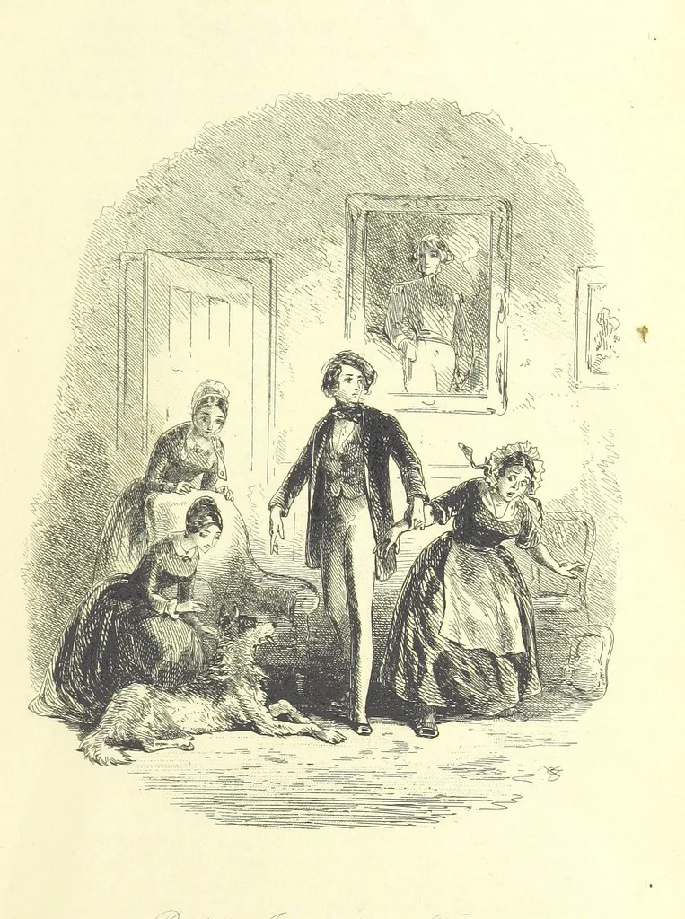 An illustration from Lewis Arundel; or the Railroad of Life ... With illustrations by Phiz [i.e. H. K. Browne, 1852, leaf 29
