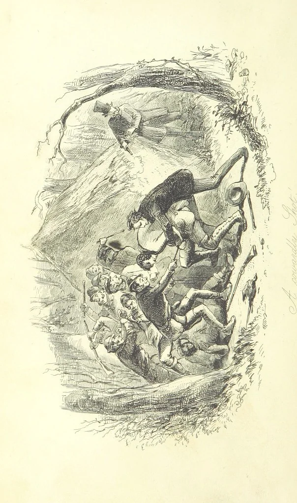 An illustration from Lewis Arundel; or the Railroad of Life ... With illustrations by Phiz [i.e. H. K. Browne, 1852, leaf 310