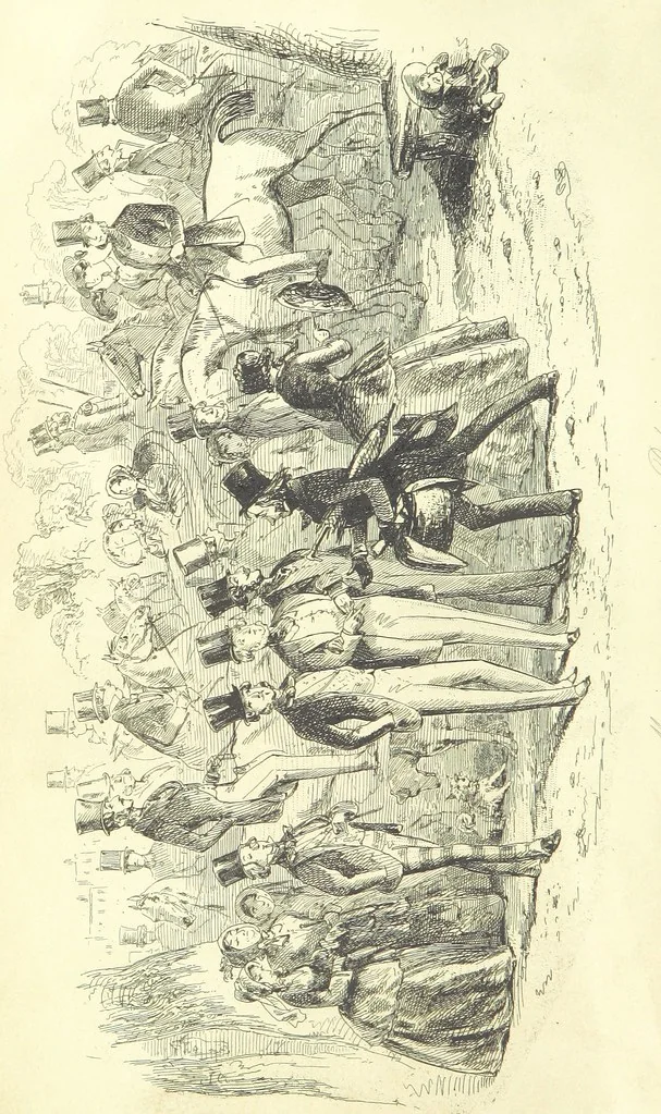 An illustration from Lewis Arundel; or the Railroad of Life ... With illustrations by Phiz [i.e. H. K. Browne, 1852, leaf 50