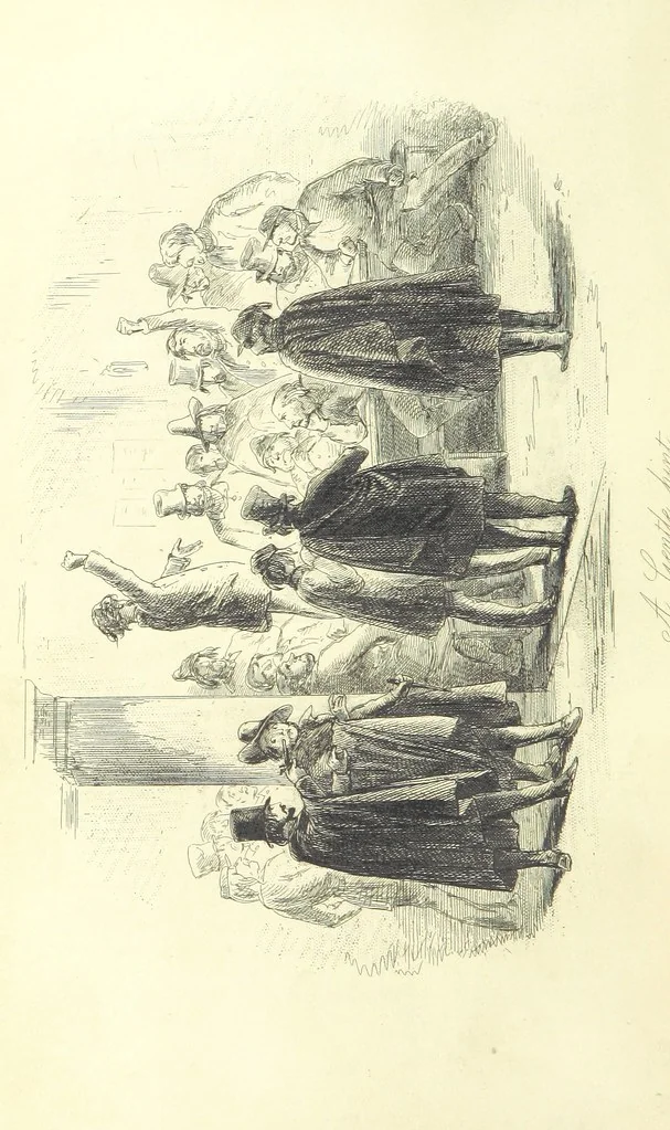 An illustration from Lewis Arundel; or the Railroad of Life ... With illustrations by Phiz [i.e. H. K. Browne, 1852, leaf 584