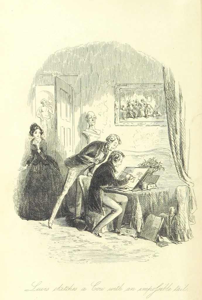 An illustration from Lewis Arundel; or the Railroad of Life ... With illustrations by Phiz [i.e. H. K. Browne, 1852, leaf 78