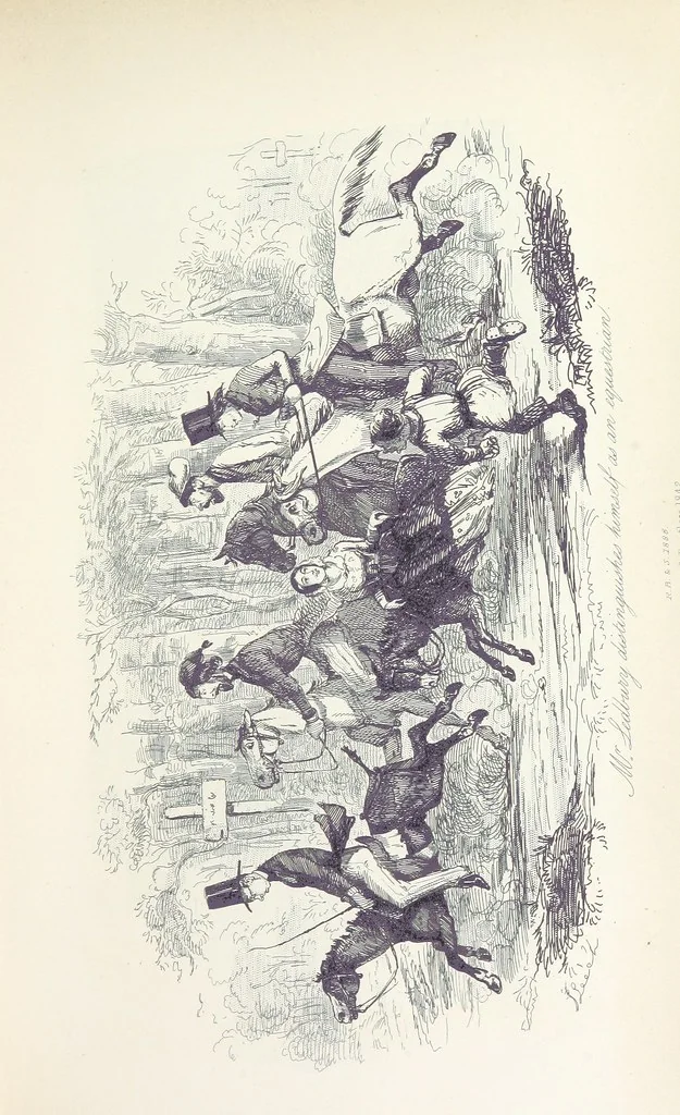 An illustration from The adventures of Mr. Ledbury and his friend Jack Johnson ... With eighteen illustrations by John Leech, 1886, leaf 73
