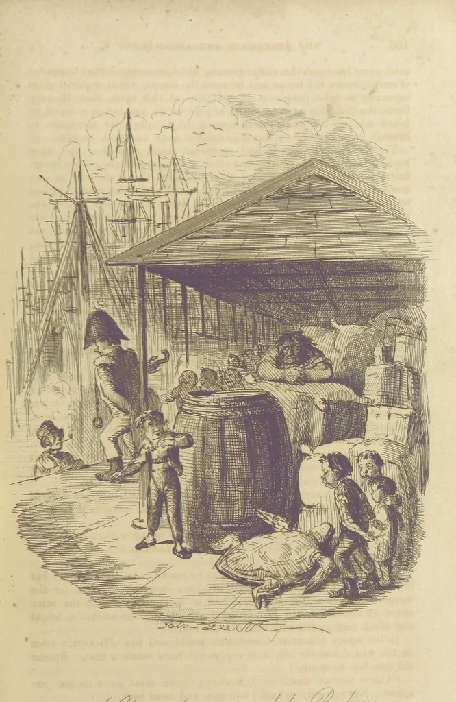 An illustration from The Struggles and Adventures of Christopher Tadpole at home and abroad. Illustrated by Leech, 1848, leaf 137