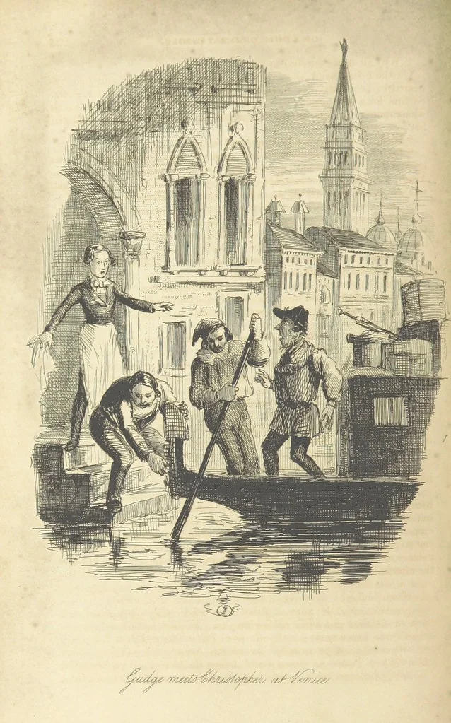 An illustration from The Struggles and Adventures of Christopher Tadpole at home and abroad. Illustrated by Leech, 1848, leaf 278
