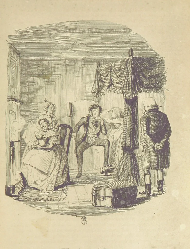 An illustration from The Struggles and Adventures of Christopher Tadpole at home and abroad. Illustrated by Leech, 1848, leaf 29