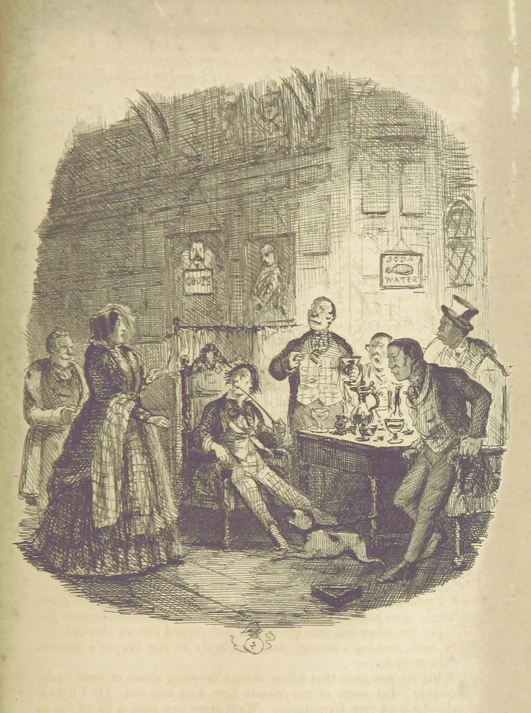 An illustration from The Struggles and Adventures of Christopher Tadpole at home and abroad. Illustrated by Leech, 1848, leaf 499