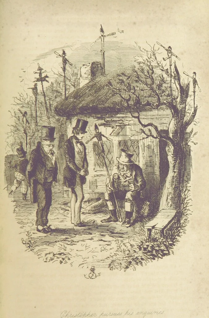 An illustration from The Struggles and Adventures of Christopher Tadpole at home and abroad. Illustrated by Leech, 1848, leaf 535