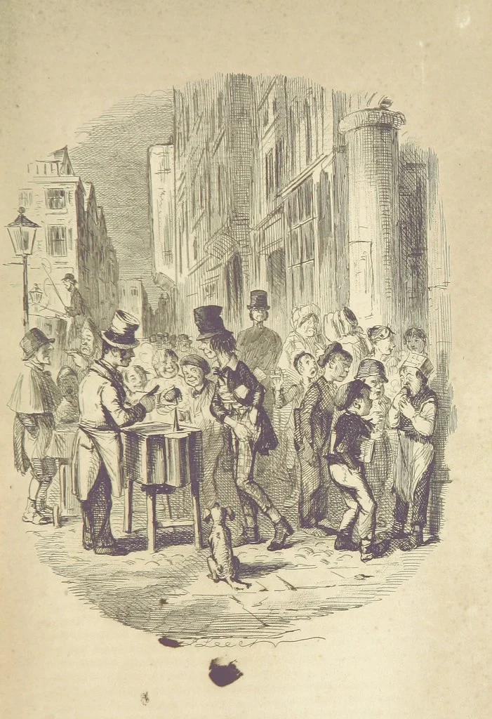 An illustration from The Struggles and Adventures of Christopher Tadpole at home and abroad. Illustrated by Leech, 1848, leaf 69