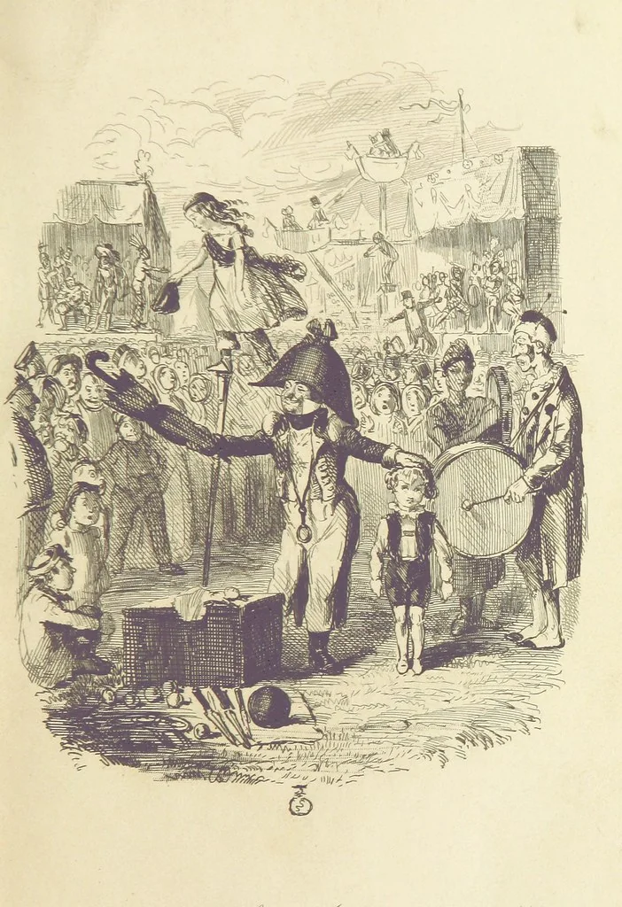 An illustration from The Struggles and Adventures of Christopher Tadpole at home and abroad. Illustrated by Leech, 1848, leaf 71