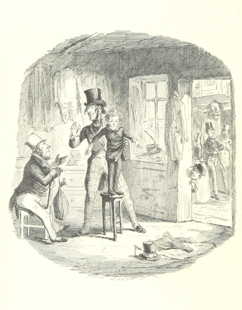 An illustration from The Struggles and Adventures of Christopher Tadpole at home and abroad. Illustrated by Leech, 1864, leaf 196