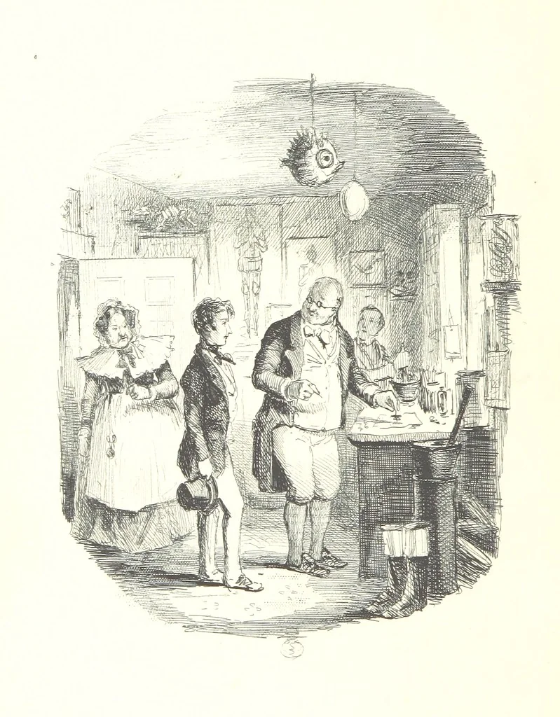 An illustration from The Struggles and Adventures of Christopher Tadpole at home and abroad. Illustrated by Leech, 1864, leaf 478