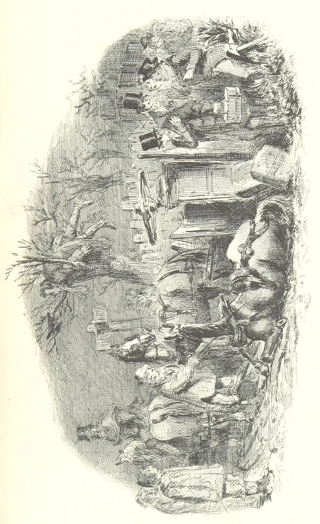 An illustration from The Struggles and Adventures of Christopher Tadpole at home and abroad. Illustrated by Leech, 1864, leaf 547