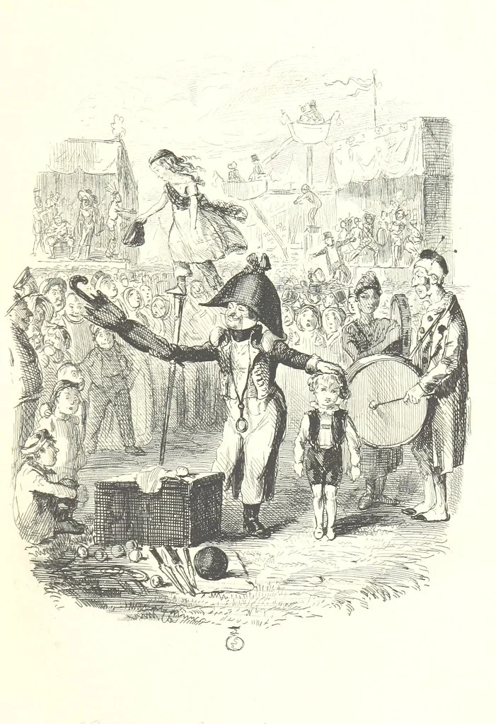 An illustration from The Struggles and Adventures of Christopher Tadpole at home and abroad. Illustrated by Leech, 1864, leaf 75