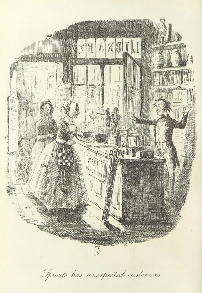 An illustration from The Struggles and Adventures of Christopher Tadpole at home and abroad. Illustrated by Leech, 1893, leaf 164