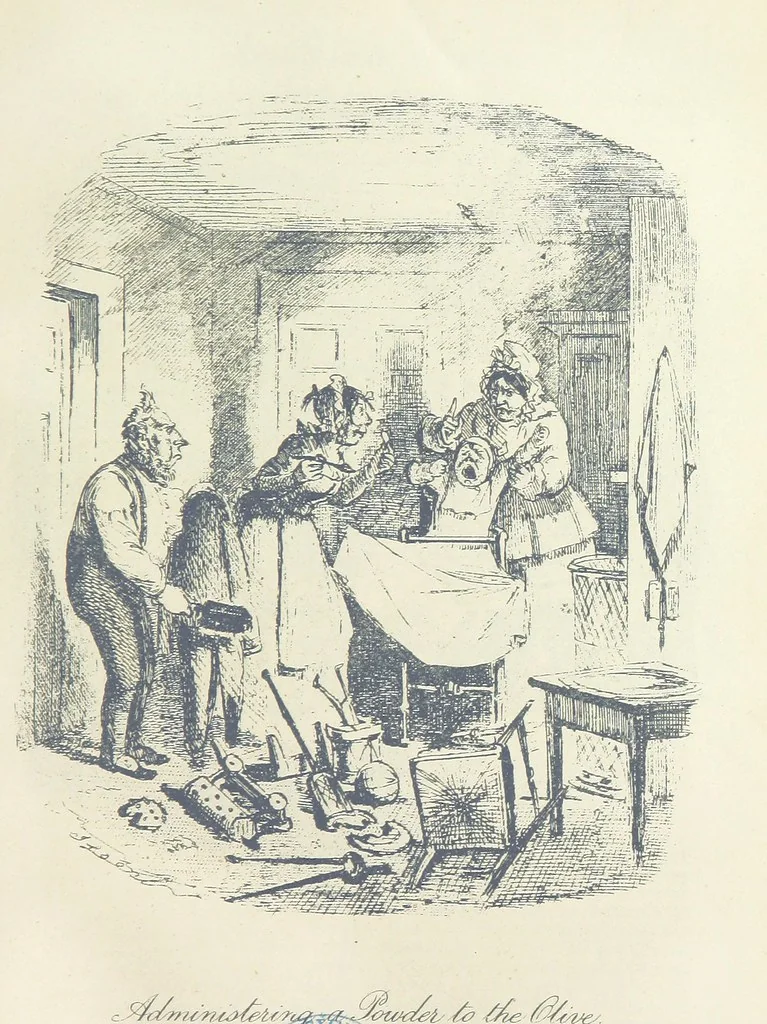 An illustration from The Struggles and Adventures of Christopher Tadpole at home and abroad. Illustrated by Leech, 1893, leaf 181