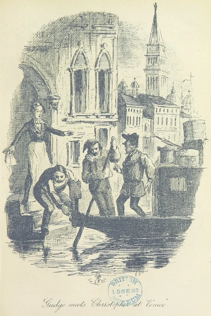 An illustration from The Struggles and Adventures of Christopher Tadpole at home and abroad. Illustrated by Leech, 1893, leaf 217
