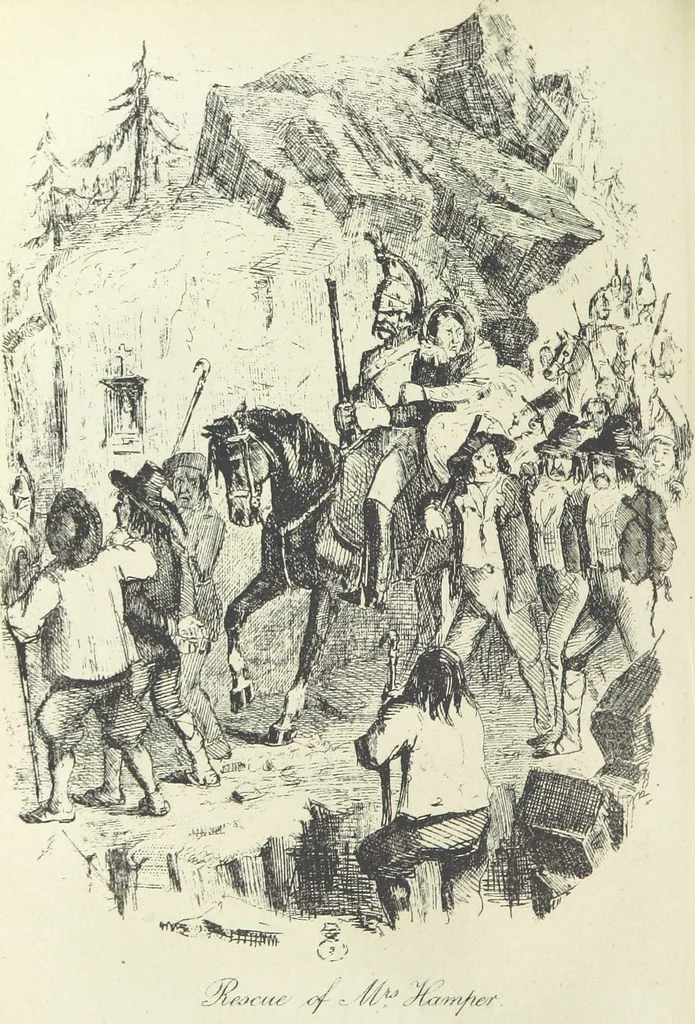 An illustration from The Struggles and Adventures of Christopher Tadpole at home and abroad. Illustrated by Leech, 1893, leaf 252