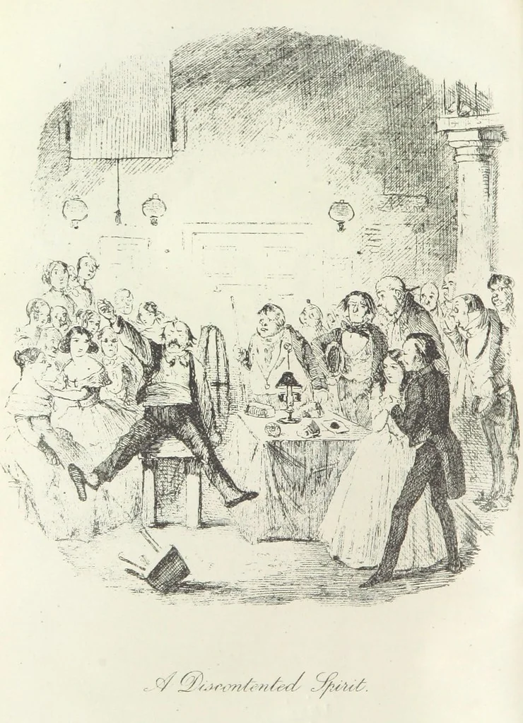 An illustration from The Struggles and Adventures of Christopher Tadpole at home and abroad. Illustrated by Leech, 1893, leaf 28