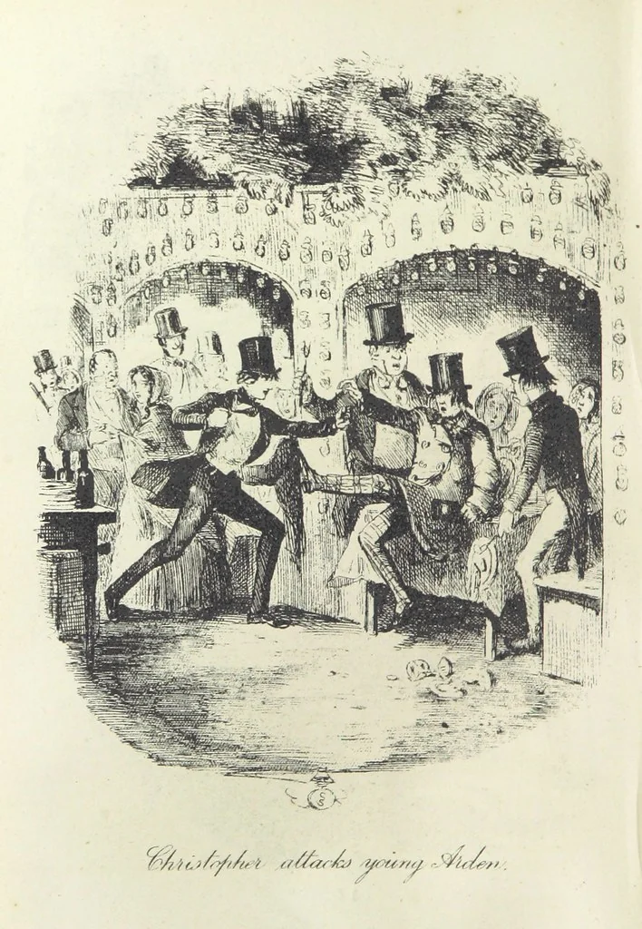 An illustration from The Struggles and Adventures of Christopher Tadpole at home and abroad. Illustrated by Leech, 1893, leaf 320