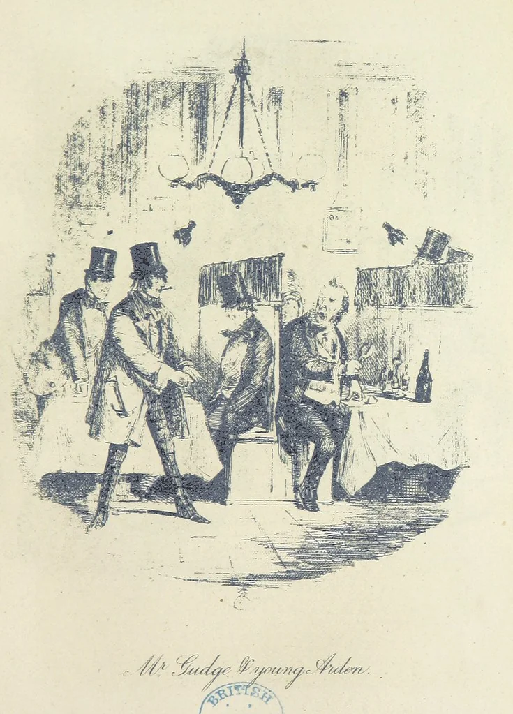 An illustration from The Struggles and Adventures of Christopher Tadpole at home and abroad. Illustrated by Leech, 1893, leaf 337