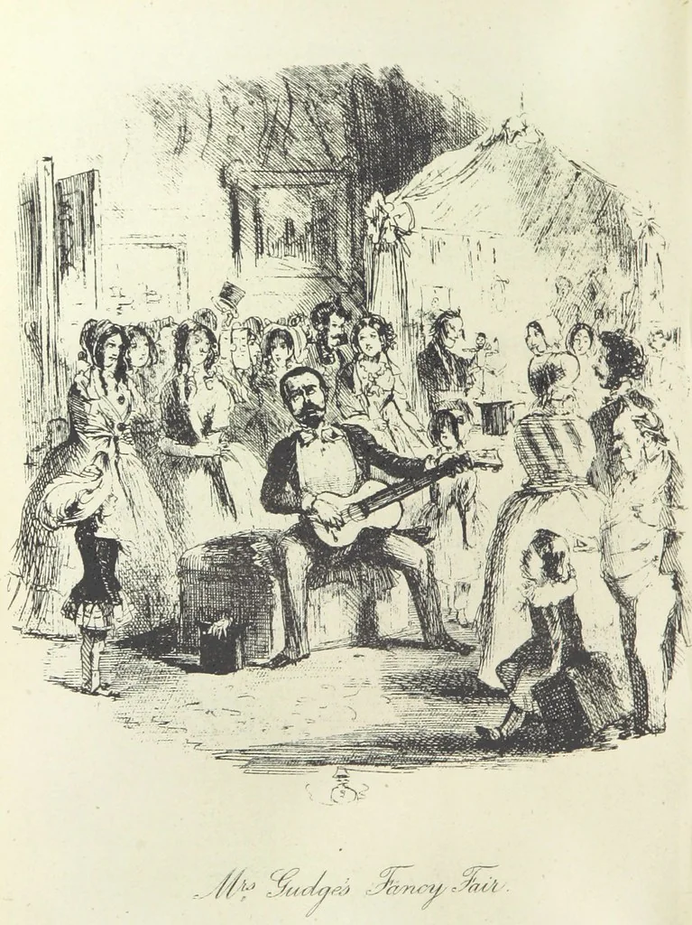 An illustration from The Struggles and Adventures of Christopher Tadpole at home and abroad. Illustrated by Leech, 1893, leaf 338