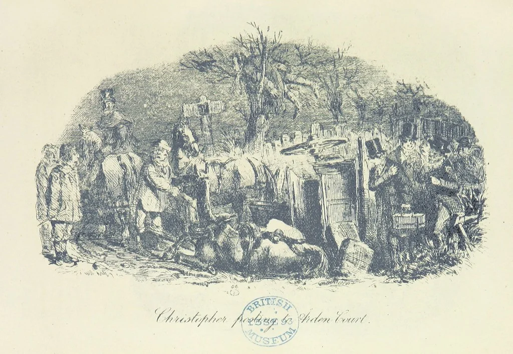 An illustration from The Struggles and Adventures of Christopher Tadpole at home and abroad. Illustrated by Leech, 1893, leaf 439